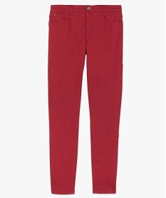 pantalon femme slim colore a taille normale rouge9482501_4