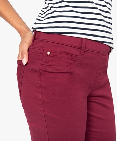pantalon femme jegging colore a taille elastique rouge9483201_2