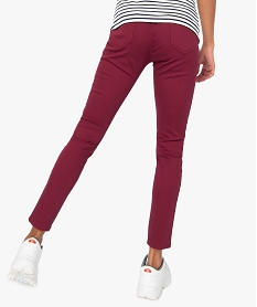 pantalon femme jegging colore a taille elastique rouge9483201_3