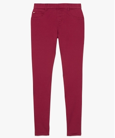 pantalon femme jegging colore a taille elastique rouge pantalons9483201_4