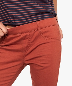 pantalon femme jegging colore a taille elastique orange9483401_2