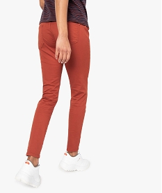 pantalon femme jegging colore a taille elastique orange9483401_3