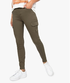 jean femme slim multipoche facon battle vert pantalons9483801_1