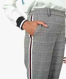 pantalon femme motif prince de galles longueur 78eme imprime9484201_2