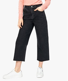 GEMO Jean femme coupe large avec finitions bord-franc Noir