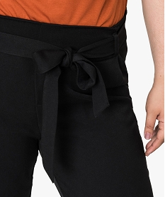 pantalon femme 78e a taille paper bag elastiquee noir9484501_2