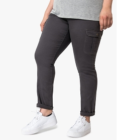 GEMO Pantalon slim multipoches Noir