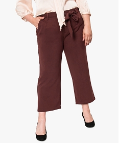 pantalon femme coupe droite longueur 78e rouge pantalons et jeans9484801_1