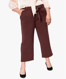 pantalon femme coupe droite longueur 78e rouge9484801_1