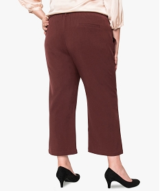 pantalon femme coupe droite longueur 78e rouge pantalons et jeans9484801_3