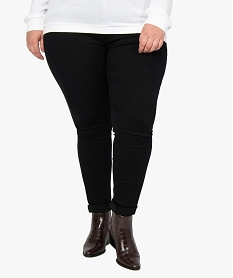 GEMO Pantalon slim avec fermeture 3 boutons et zip Noir