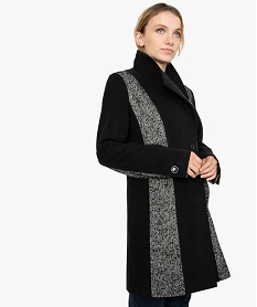 GEMO Manteau femme bimatière élégant Noir