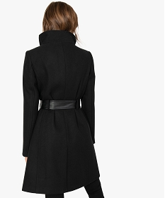 manteau femme en laine avec ceinture a nouer noir9490301_3