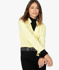 GEMO Chemise femme effet cache-coeur manches 34 jaune standard