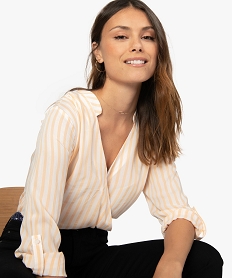 GEMO Blouse femme fluide et imprimée à effet cache-cœur Imprimé