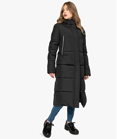 GEMO Doudoune femme longue avec grandes poches zippées noir standard