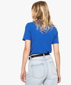 polo femme a manches courtes avec col zippe bleu tee-shirts tops et debardeurs9496701_3