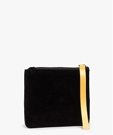 pochette zippee en velours a motif dore noir porte-monnaie et portefeuillesA001901_2