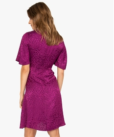 robe femme a manches courtes avec motifs scintillants ton sur ton violetA003401_3