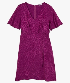 robe femme a manches courtes avec motifs scintillants ton sur ton violetA003401_4