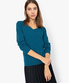 pull femme en cachemire a col v bleuA006601_1