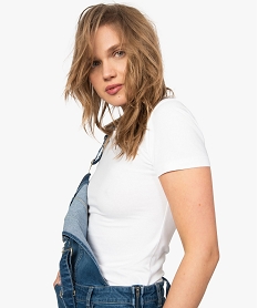tee-shirt femme a manches courtes en coton bio blancA009001_2