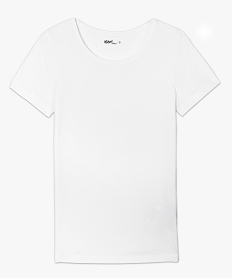 tee-shirt femme a manches courtes en coton bio blancA009001_4