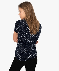 tee-shirt femme en coton bio a petits motifs fleuris imprimeA009301_3