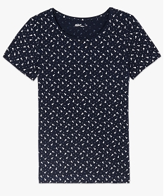 tee-shirt femme en coton bio a petits motifs fleuris imprime t-shirts manches courtesA009301_4