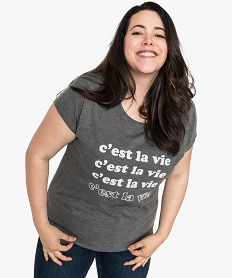 GEMO Tee-shirt femme grande taille à manches courtes à motifs Imprimé