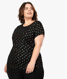GEMO Tee-shirt femme grande taille à manches courtes à motifs Imprimé