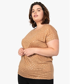 GEMO Tee-shirt femme grande taille à manches courtes à motifs Imprimé