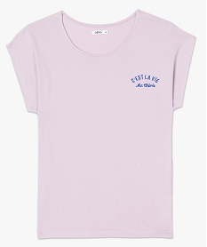 tee-shirt femme coupe large avec inscription violetA010801_4
