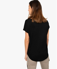 tee-shirt femme loose imprime noirA013501_3