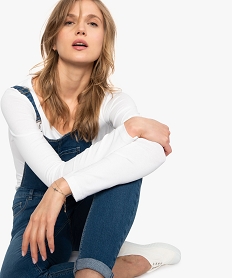 tee-shirt femme a manches longues contenant du coton bio blancA016401_2