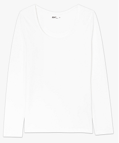 tee-shirt femme a manches longues contenant du coton bio blanc t-shirts manches longuesA016401_4