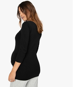 tee-shirt de grossesse a grand col rond en coton bio noirA017001_3