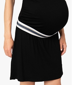 robe de grossesse fluide a taille elastiquee noirA018701_2