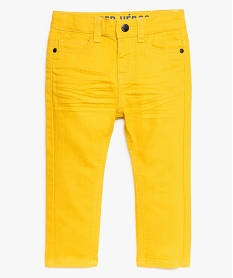 pantalon bebe garcon coupe slim en toile unie jaune pantalonsA019601_1