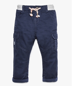 pantalon coupe cargo double avec taille elastique bebe garcon bleuA019901_1