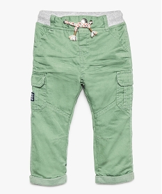GEMO Pantalon coupe cargo doublé avec taille élastique bébé garçon Vert