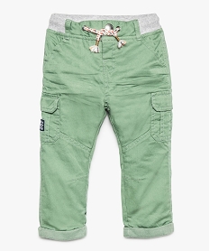 pantalon coupe cargo double avec taille elastique bebe garcon vertA020001_1