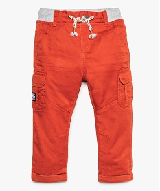GEMO Pantalon coupe cargo doublé avec taille élastique bébé garçon Orange