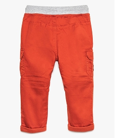 pantalon coupe cargo double avec taille elastique bebe garcon orangeA020101_2
