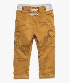 GEMO Pantalon coupe cargo doublé avec taille élastique bébé garçon Brun