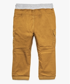 pantalon coupe cargo double avec taille elastique bebe garcon brun pantalonsA020201_2