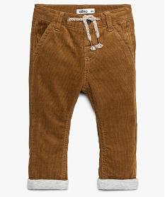 pantalon bebe garcon en velours double jersey brun pantalonsA020601_1