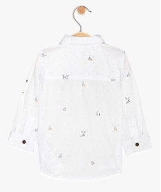 chemise bebe garcon a micro motifs et nœud papillon blancA021601_2