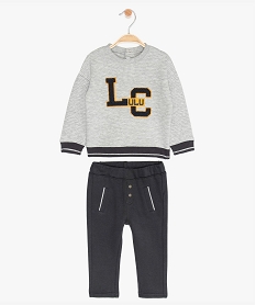 ensemble bebe garcon (2 pieces)   sweat jogger lulu castagnette grisA021801_1