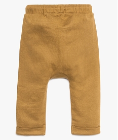 pantalon bebe garcon souple a taille elastiquee brunA022401_2